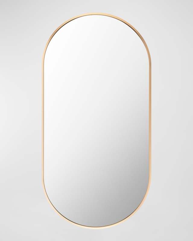 Aranya 39" Thick Oval Wall Mirror, Gold